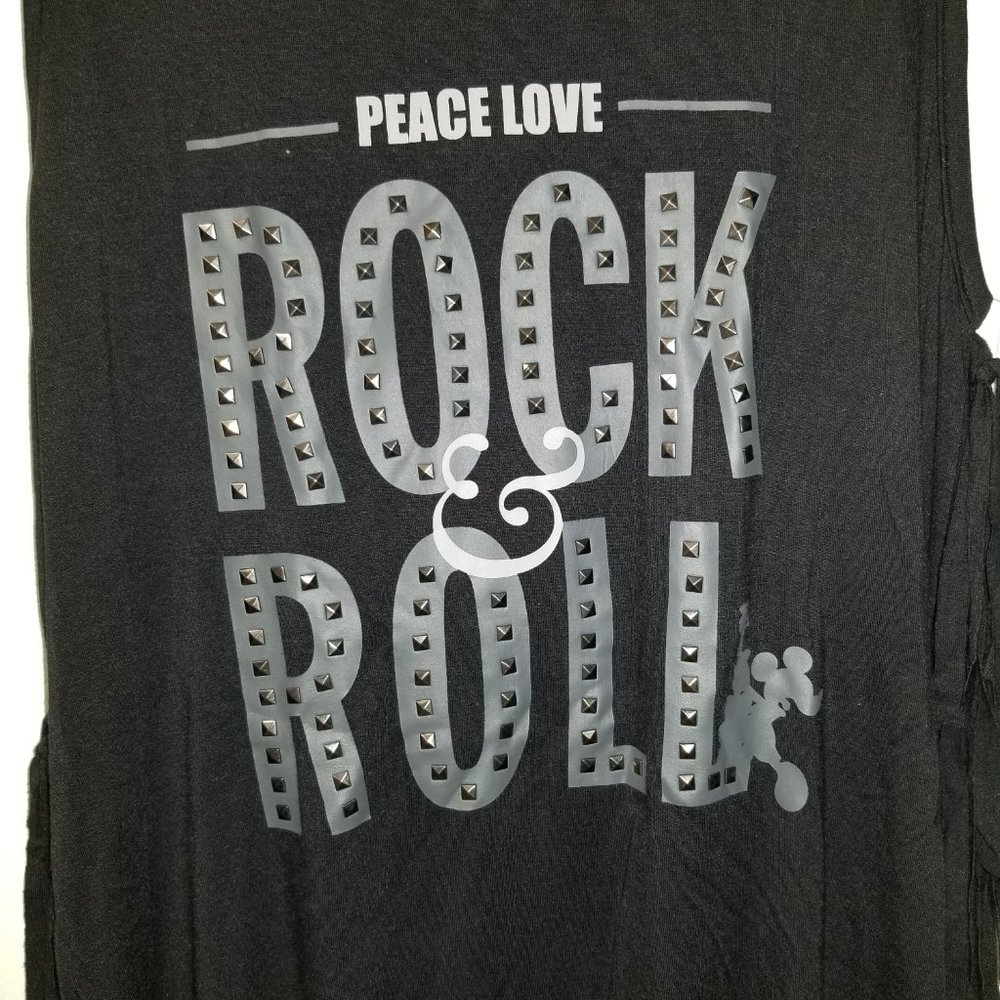 Peace Love and Rock and Roll mouise Rock's Roller coaster tank top Studded - Picture 3 of 11